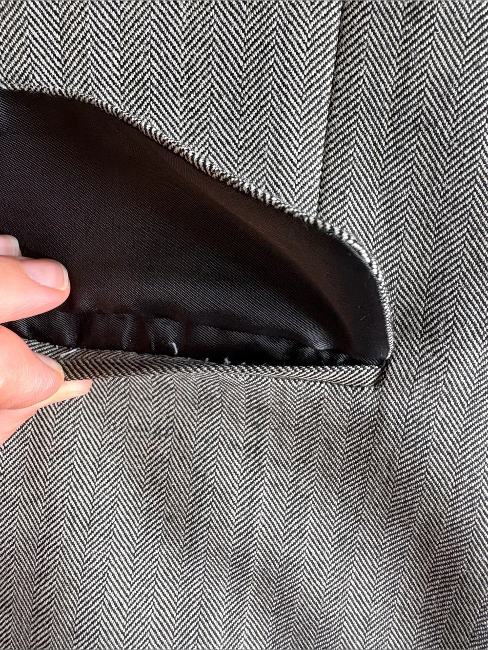 Haggar Men's 52L Gray Herringbone 100% Wool Sport Coat 2 Button Classic